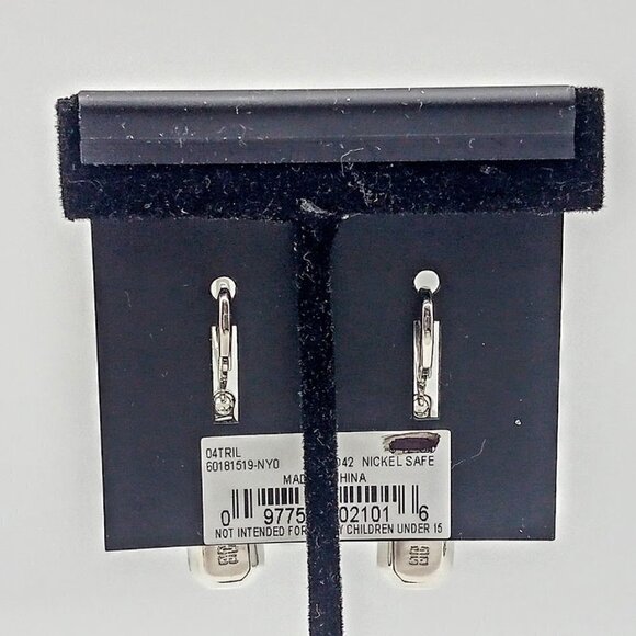 Vintage Givenchy Peachy Pink Crystal Drop Pierced Earrings NWT - Picture 4 of 6